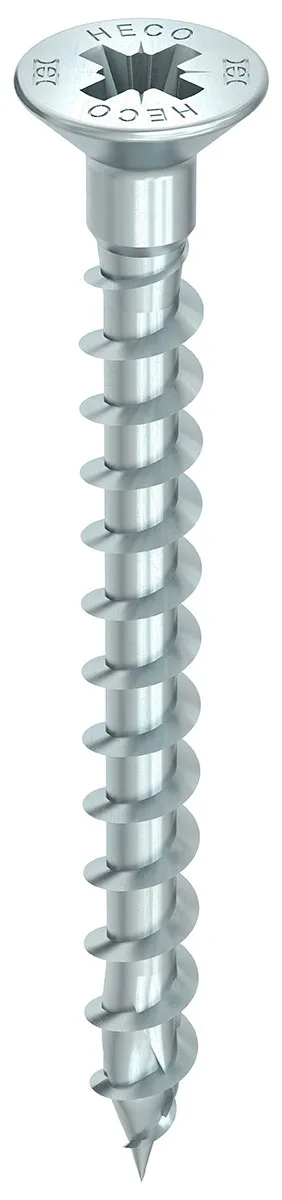 HECO-TOPIX-plus 5 x 70, Senkkopf + Kopfbohrung, Pozi-Drive mit Kopflochbohrung 2,4 mm, PZD-2, variables Vollgewinde, A3K, 200 Stück