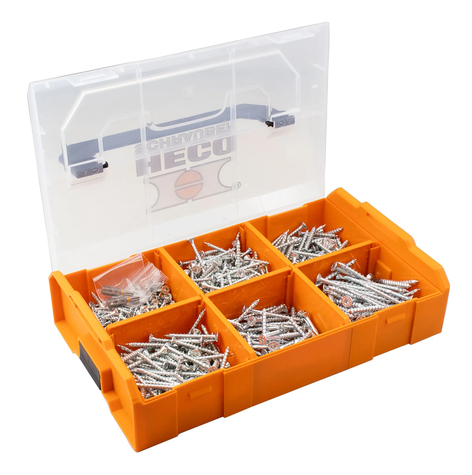 HT-plus Sortiment 700, HECO-L-BOXX Mini, transparent, 700 Schrauben