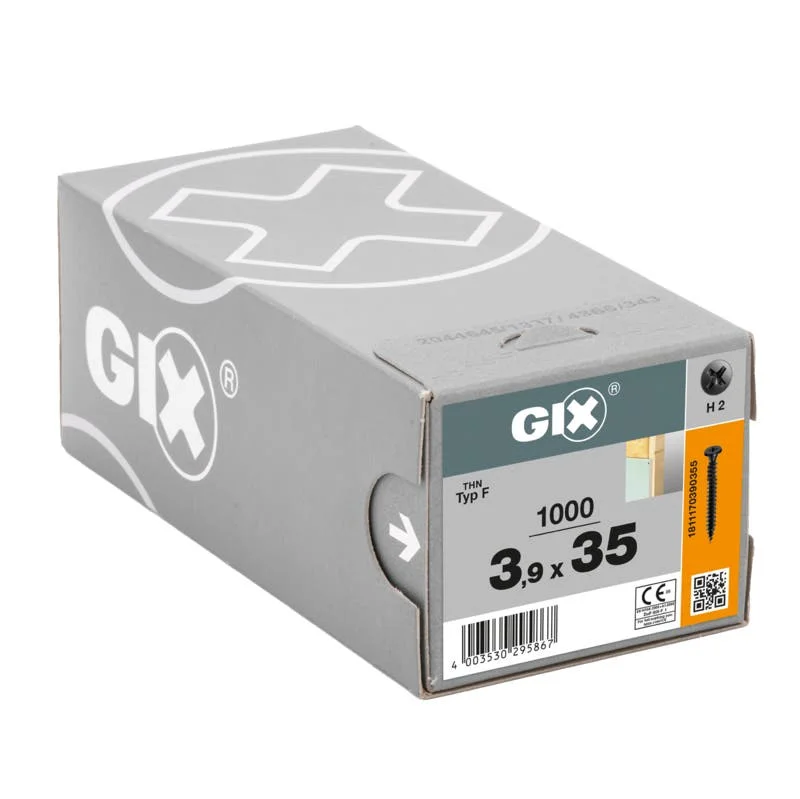 Trockenbauschraube GIX-F für Hartgipsplatten, 3.9mm, x 35 mm, 1000 Stk. - Profi Box