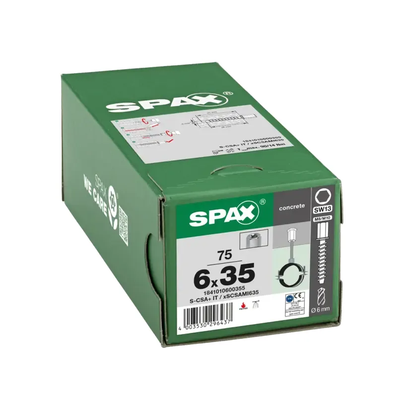 Betonschraube Innengewinde, 6mm, x 35 mm, 75 Stk. - Profi Box