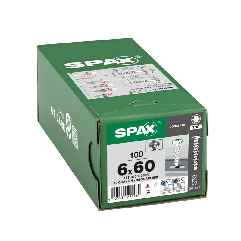 Betonschraube Panhead, 6mm, x 60 mm, 100 Stk. - Profi Box