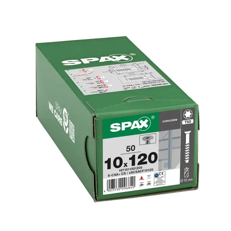Betonschraube Senkkopf, 10mm, x 120 mm, 50 Stk. - Profi Box