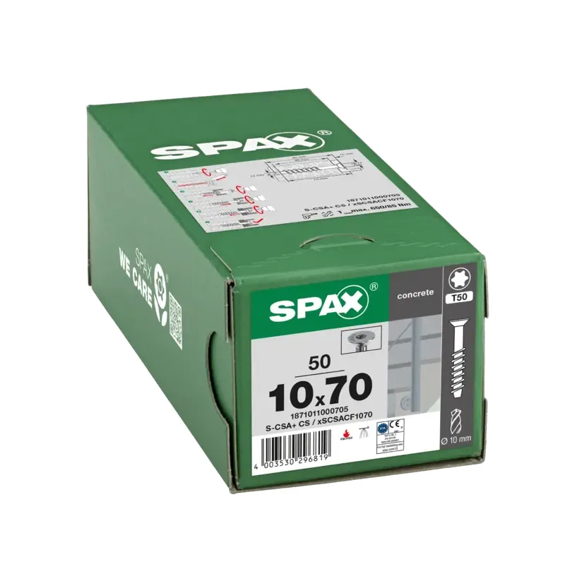 Betonschraube Senkkopf, 10mm, x 70 mm, 50 Stk. - Profi Box