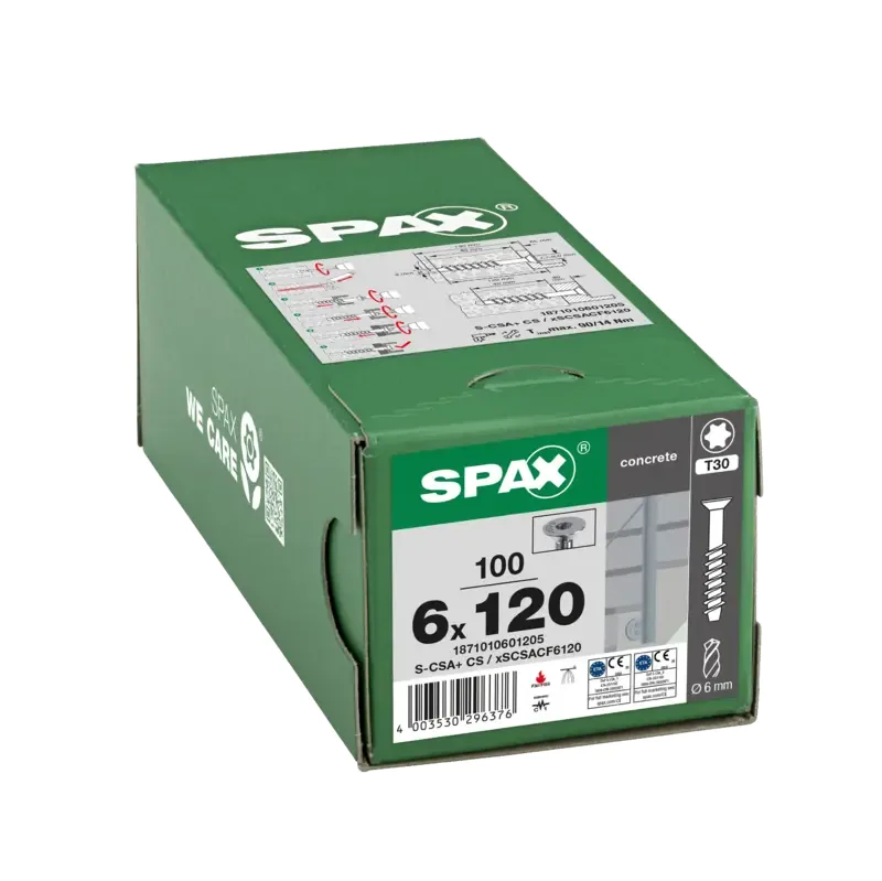 Betonschraube Senkkopf, 6mm, x 120 mm, 50 Stk. - Profi Box