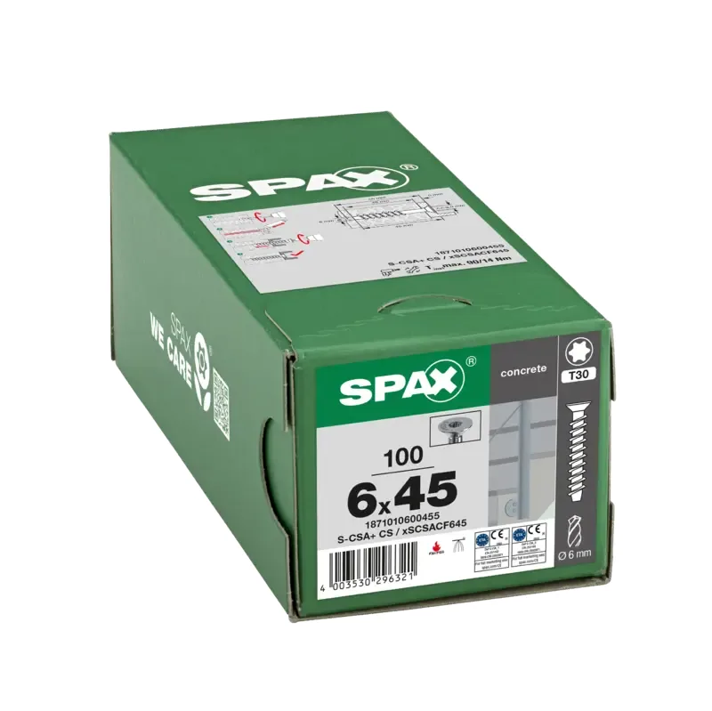 Betonschraube Senkkopf, 6mm, x 45 mm, 100 Stk. - Profi Box