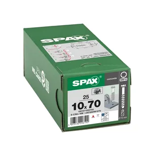 Betonschraube Sechskantkopf mit Scheibe, 10mm, x 70 mm, 25 Stk. - Profi Box
