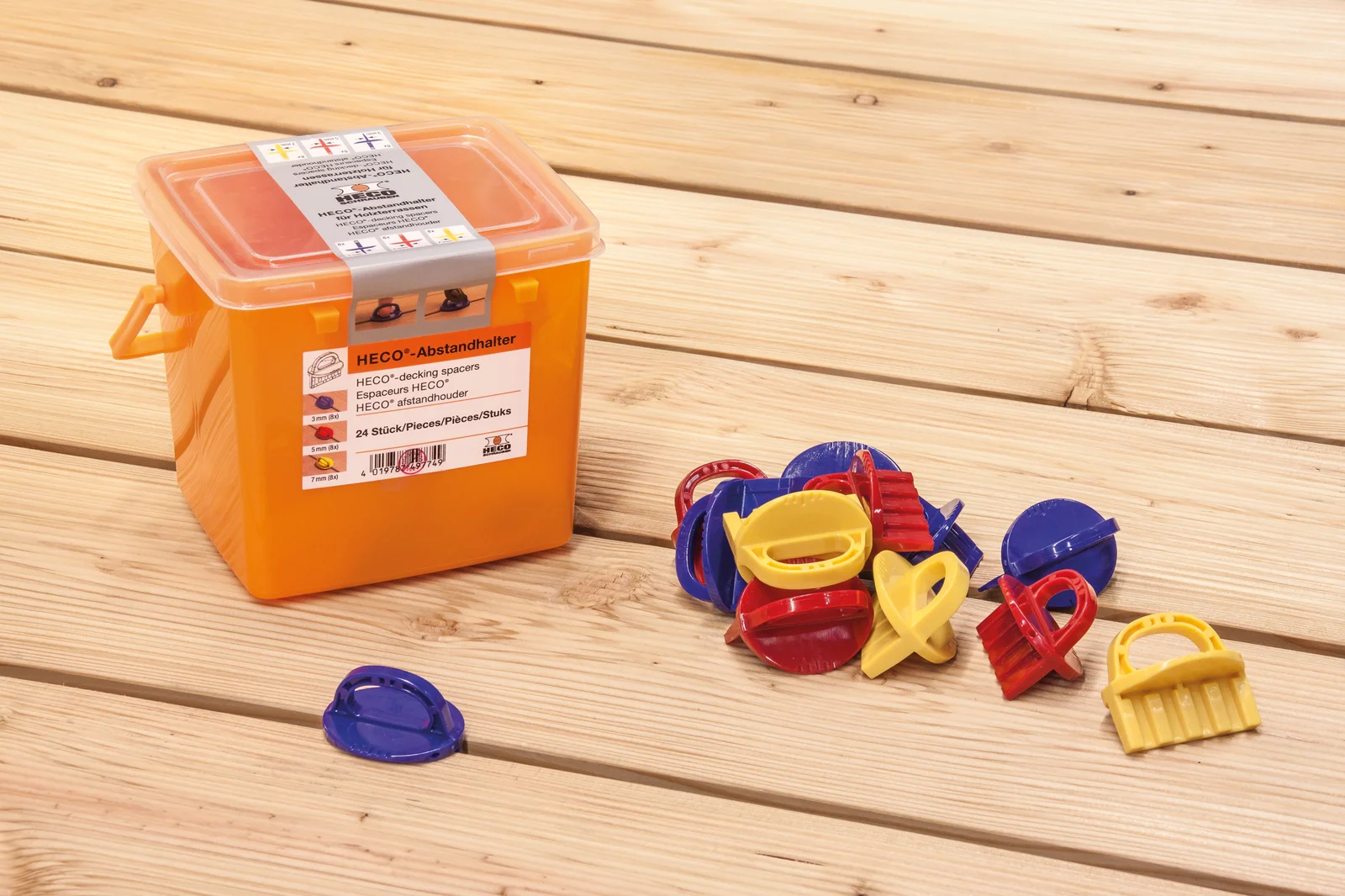 HECO-Abstandhalter, 3-5-7mm Set, 24 St.