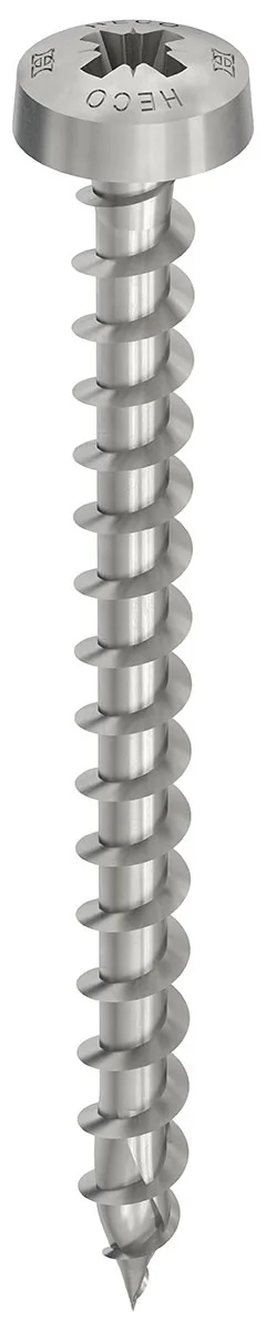 HECO-TOPIX-plus A2 4 x 30, Rundkopf, Pozi-Drive, PZD-2, variables Vollgewinde, 200 Stück