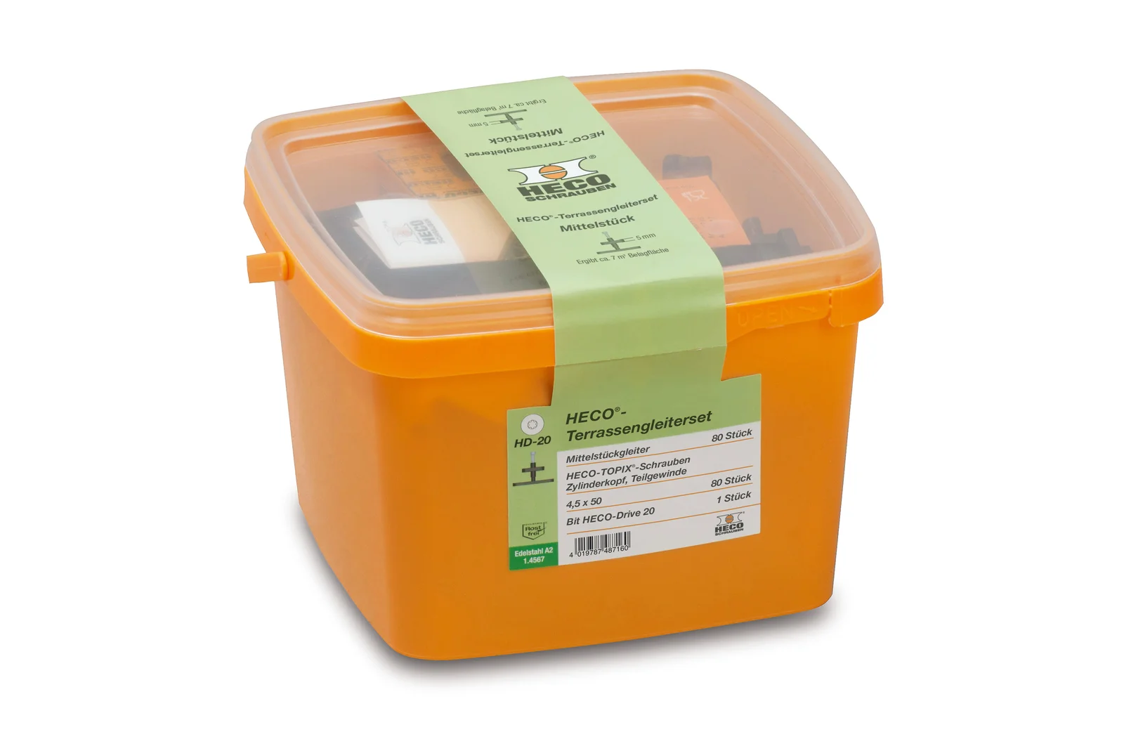 HECO-Terrassengleiterset, 80 x Mittelst., 80 x HT-Terrassengleiterschr.