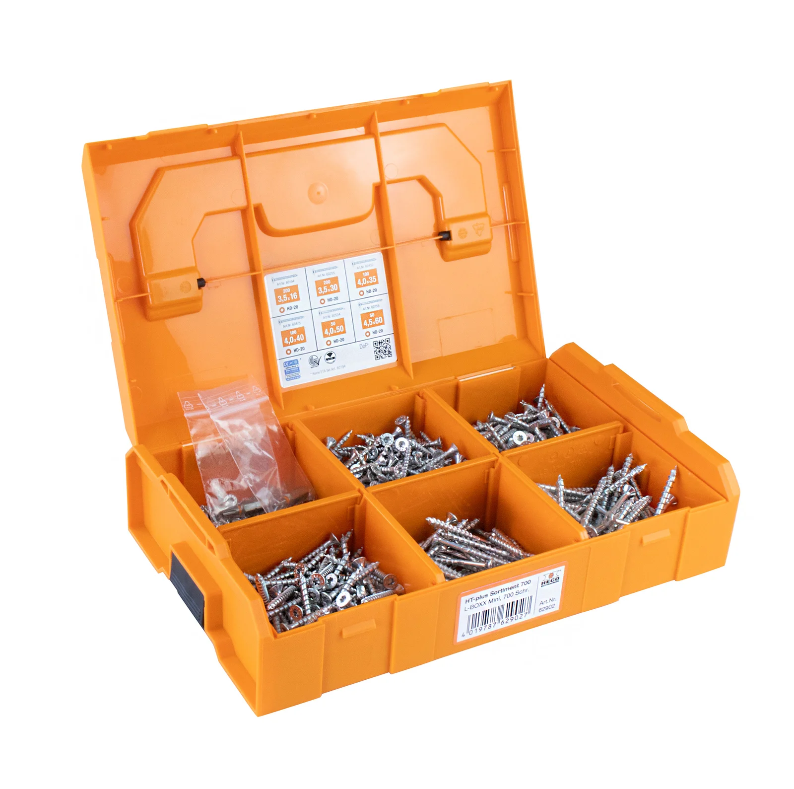 HT-plus Sortiment 700, HECO-L-BOXX Mini, 700 Schrauben